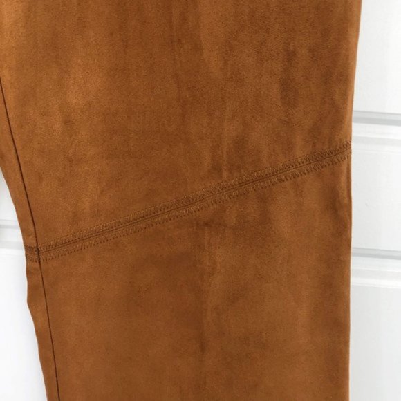Vintage Burnt Orange Faux Suede Western Prairie Straight Leg Pants - Picture 4 of 6